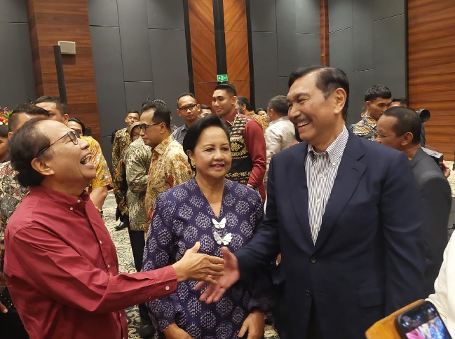 Tokoh nasional, Rizal Ramli saat menghadiri acara ulang tahun Menko Maritim dan Investasi, Luhut Binsar Panjaitan yang ke-76.